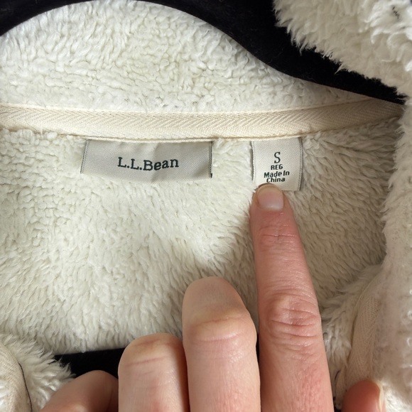 LL Bean Diamond Jacquard Fleece Lined Anorak Jacket Sz S - Picture 4 of 14